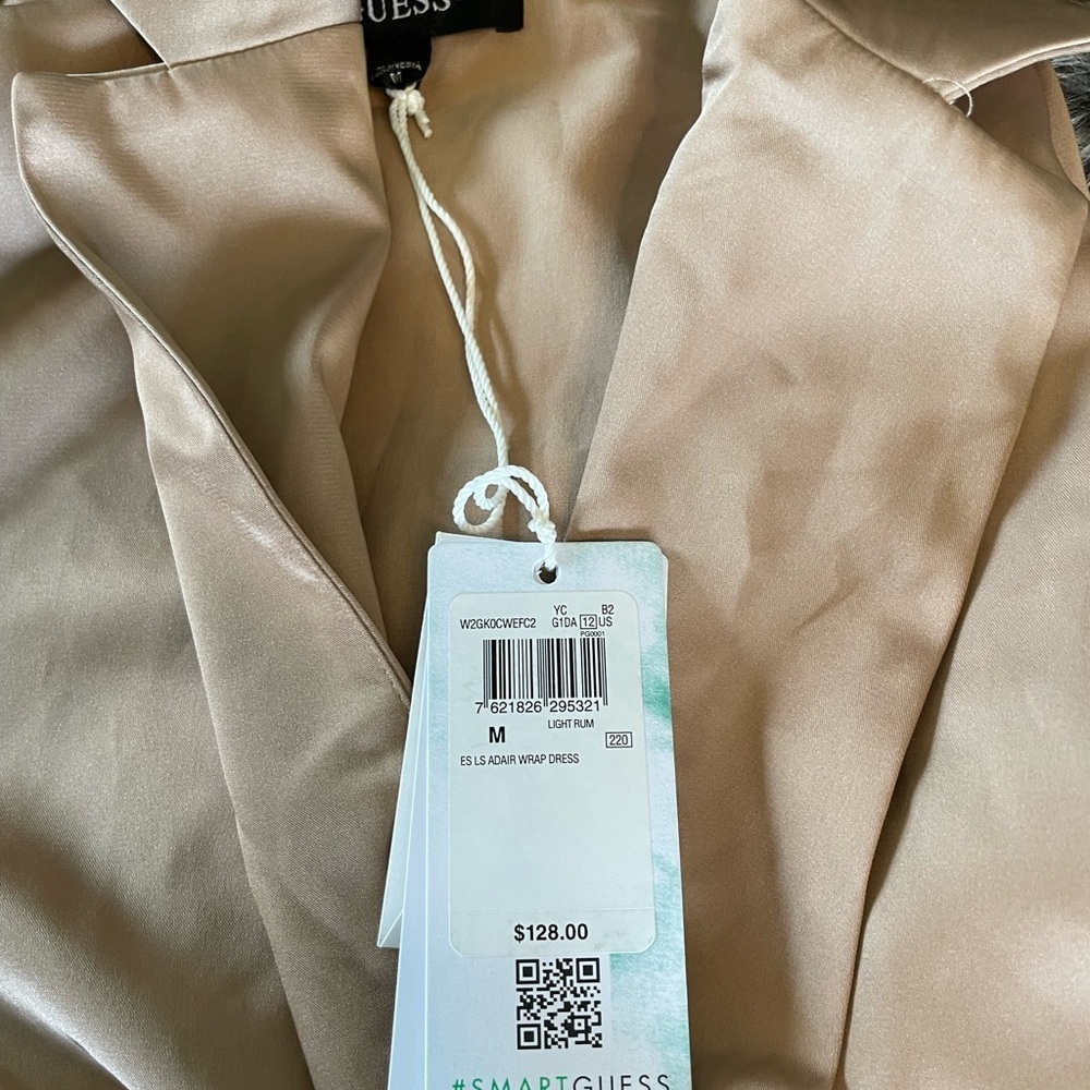 Guess Satin Beige Wrap dress - Picture 3 of 3